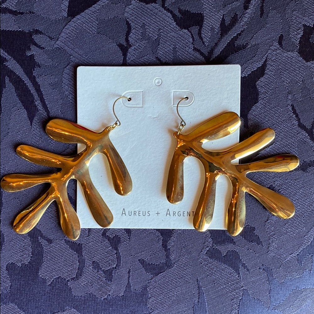 Aureus + Argent Gold Leaf Earrings Banana Republic